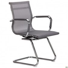 Конференц-кресло AMF Slim Net CF XH-633C cерое сидение на полозьях хром
