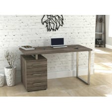 Комп'ютерно-письмовий стіл Loft-design L-27-MAX 135х65х75 см хром з тумбою дуб-палена