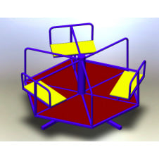 Дитяча вулична карусель Dali шестимісна металева синя