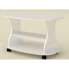 Столик журнальний Компаніт Каприз овальний дсп Білий