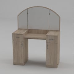 Туалетный столик Компанит Трюмо-4 с ящиками зеркалом для спальни для макияжа дсп дуб-сонома Киев