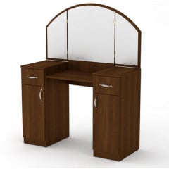 Туалетний столик Компаніт Трюмо-4 дсп кольору горіх із дзеркалом та шухлядками Київ