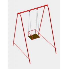 Детская качеля Dali-711 металлическая красная одноместная для улицы дачи Камень-Каширский