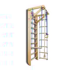 Шведская стенка Sportbaby Sport 2-240 деревянная детская с турником канатом кольцами Київ