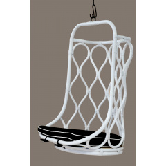 Підвісне крісло-гойдалка Лілія натуральний ротанг білий Умань
