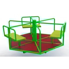 Дитяча вулична карусель Dali шестимісна металева зелена Кам'янка-Дніпровська