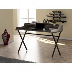 Стол письменный компьютерный Loft-design L-10 на металлических ножках Х-формы столешница лдсп Серый дуб-палена Ровно