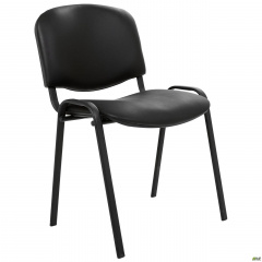 Офисный стул AMF Изо-Люкс кожзам мягкого сидения черный металлокаркас Доманёвка