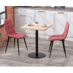 Стол квадратный BS-450 Loft-Design 60х60 см с опорой ножкой в цвете столешницы дуб-борас бежевая Каменка-Днепровская