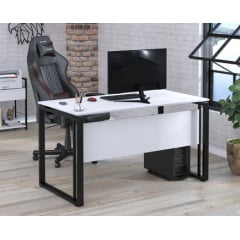 Письменный стол Loft-Design G-135-16 белый с царгой столешница 1350х700 мм Камень-Каширский