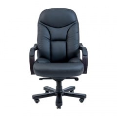 Офісне крісло Richman Максимус ХХXL шкіряне чорне для великого навантаження Чернівці