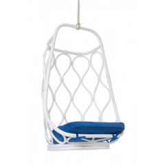 Подвесное кресло-качеля Cruzo Лилия натуральный ротанг белый Виноградов