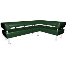 Кутовий диван для офісу Sentenzo Тонус з підлокотниками-спинкою кожзам зелений Київ