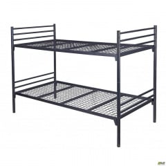 Кровать двухъярусная Армейская 90х200 см черная металлическая без ограждения Черкассы