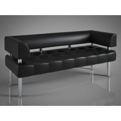 Диван офисный Тонус Sentenzo 180х60 см с подлокотниками черный Запорожье