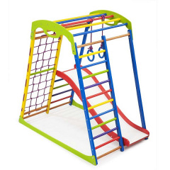 Детский спорткомплекс SportBaby SportWood Plus-1 деревянный 130х85х132 см для дома Каменское