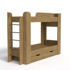 Двухъярусная кровать детская Твикс Компанит 70х190 см дсп дуб-крафт-золотой Кропивницкий