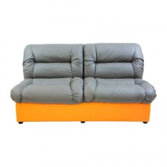 Офисный диван мягкий Vizit двойка двухцветный комби серый+оранжевый Каменка-Днепровская
