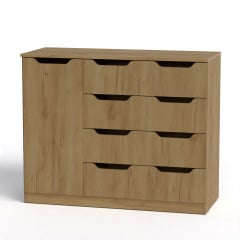 Комод для вещей 4+1М Компанит дсп дуб-крафт-золотой Березно