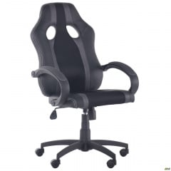 Ігрове комп'ютерне крісло AMF Shift чорний кожзам вставки сітка сіра Запоріжжя