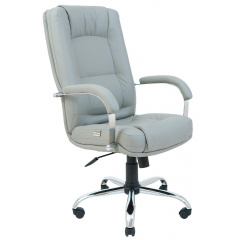 Комп'ютерне крісло Richman Альберто хром біле, офісне для керівника Лосинівка