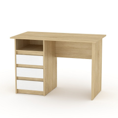 Письменный стол Декан Компанит 1100х600 мм с тумбочкой из дсп дуб-сонома-комби Камень-Каширский