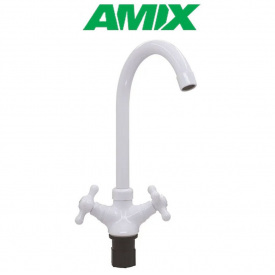 Змішувач для кухні з термопластику AMIX Pablo-275 White (з підводкою), Білий