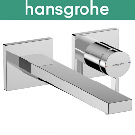 Змішувач Hansgrohe (art 73051000) для раковини одноважільний, настінного прихованого монтажу з виливом, Tecturis E, Хром