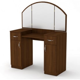 Туалетний столик Компаніт Трюмо-4 дсп кольору горіх із дзеркалом та шухлядками