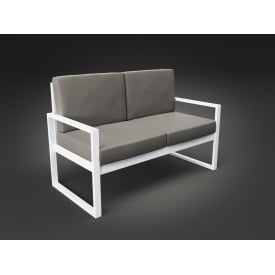 Двухместный диван Tenero Час-Пик 142 см мягкие сидушки на металлокаркасе для сада для кафе