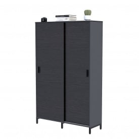 Шкаф офисный для документов LS-120х190 см антрацит распашные двери венге