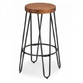 Барный стул-табурет SDM Белфрай Loft металлический каркас черный, деревянное сидение