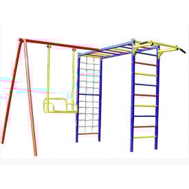 Спортивний майданчик Dali-812 для вулиці комплекс металевий з гойдалок-турником-рукоходом-шведською стінкою