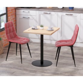 Стол квадратный BS-450 Loft-Design 60х60 см с опорой ножкой в цвете столешницы дуб-борас бежевая