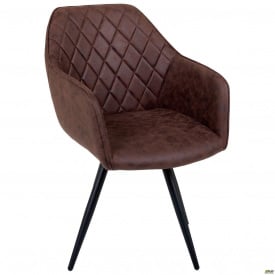 М'який стілець з підлокітниками Galaktika AMF темно-коричневий