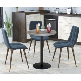 Стол обеденный BS-450 Loft-Design круглый D-60 см дуб-палена