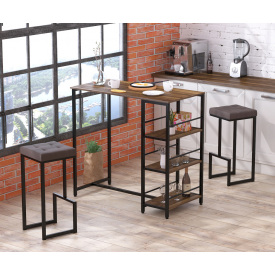 Барный стол с полочками BSS-110 Loft-design орех-модена