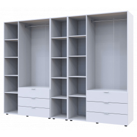 Комплект Doros Гелар з Етажеркою Білий 3+3 ДСП 270.6х49.5х203.4 (42005036)