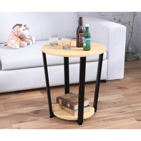 Журнальний столик круглий Loft-design D-500 дсп дуб-борас бежевий