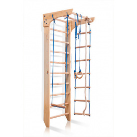 Детская шведская стенка Sportbaby Kinder 2-220 с навесными кольцами турником лестницей канатом