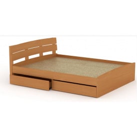 Двуспальная кровать Компанит Модерн-140 с двумя ящиками и изголовьем лдсп Бук