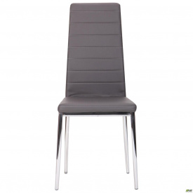 Стілець кухонний AMF Сицилія обідній хромований сидіння м'яке кожзам сірий