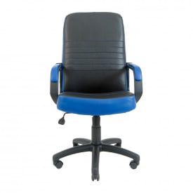 Офисное кресло Richman Prius кожзам черно-синий пластик черный