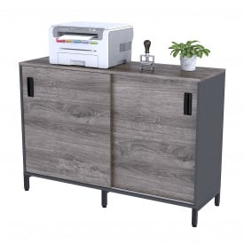 Тумба офісна LS-1200-830 Loft-design з розсувними дверима паліна-антрацит