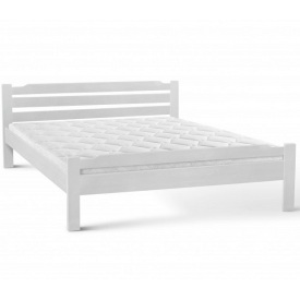 Двуспальная деревянная кровать Ольга Микс Мебель на ножках белая для подростков и взрослых 180х200