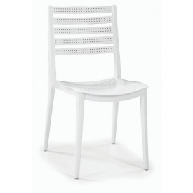 Пластиковий стілець зі спинкою Зара GSDM білий поліпропілен для терас кафе ресторанів кавень