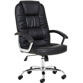 Комп'ютерне крісло офісне Бонус Richman чорне хром 106-113х53х50 см з м'якими підлокітниками