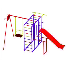 Спортмайданчик Dali-809 комплекс для вулиці з гіркою й однією гойдалкою