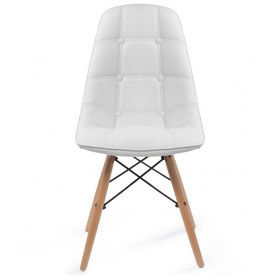 М'який стілець Тауер-Вуд-Софт 82х46х42 см білий на дерев'яних ніжках