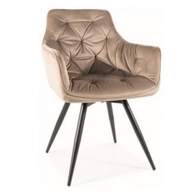 Стілець MANGO VELVET чорний каркас/темний беж BL.40